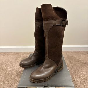 La Canadienne Shearling Suede Leather Tall Boots - Brown Women’s 7